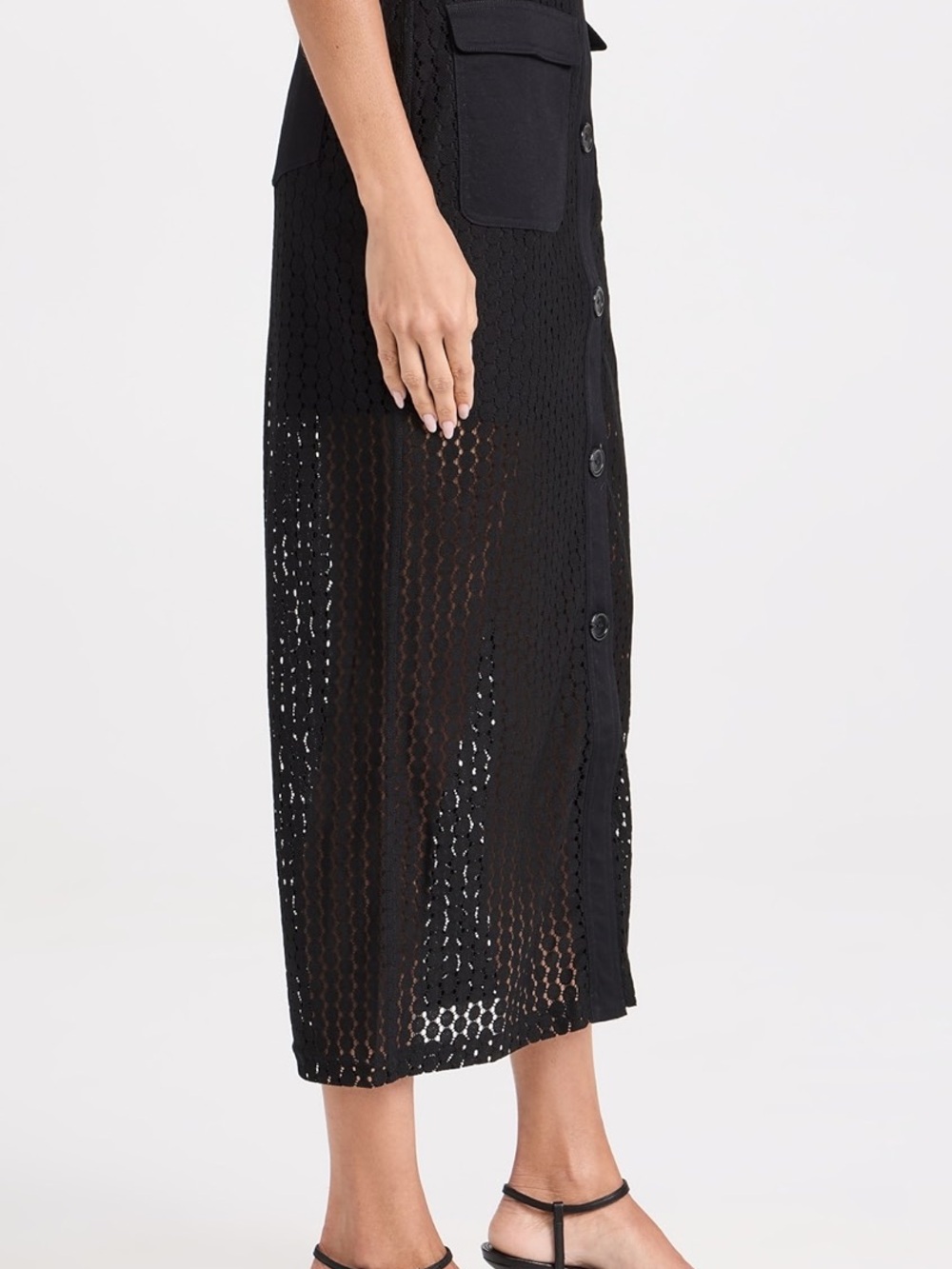 SOLID & STRIPED The Harper Lace Midi Skirt in Black Size XS - Like New - Picture 5 of 15